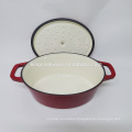 Oval Shaped Enamel Coating Cast Iron Kitchen Casserole